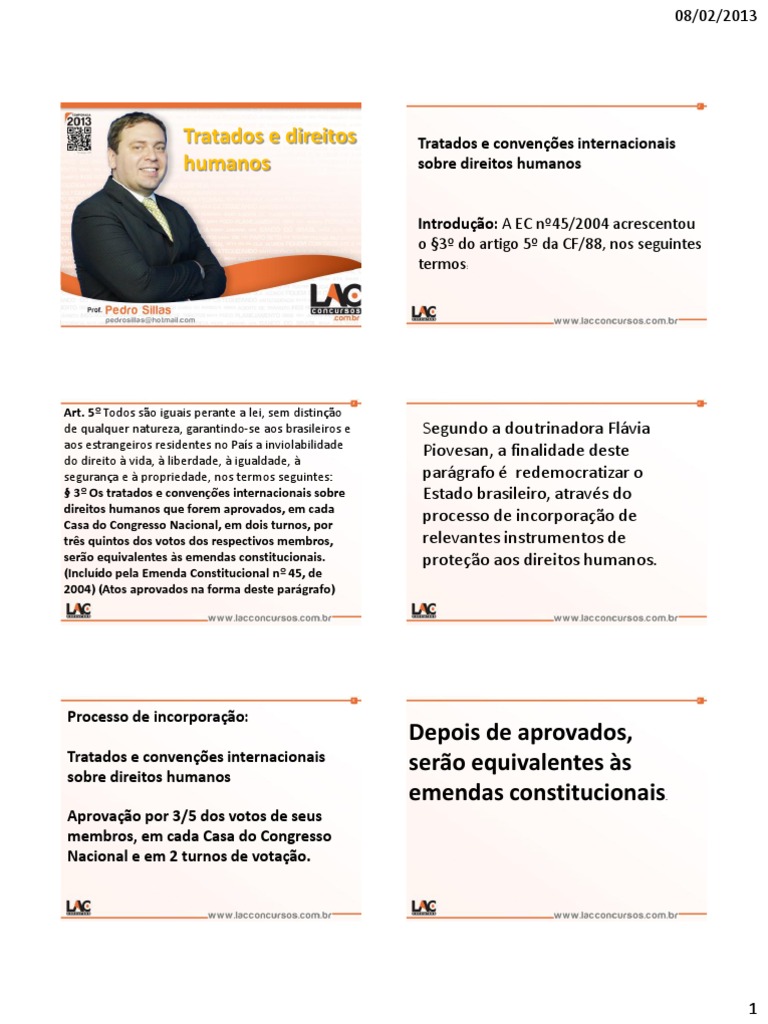 Tratados Internacionais e Emenda Constitucional | PDF | Emenda ...