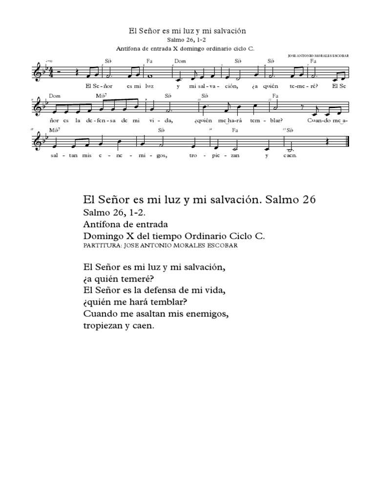 El Senor Es Mi Luz Y Mi Salvacion Salmo 26 Musica Religiosa Adoracion Cristiana Y Liturgia mi luz y mi salvacion salmo 26