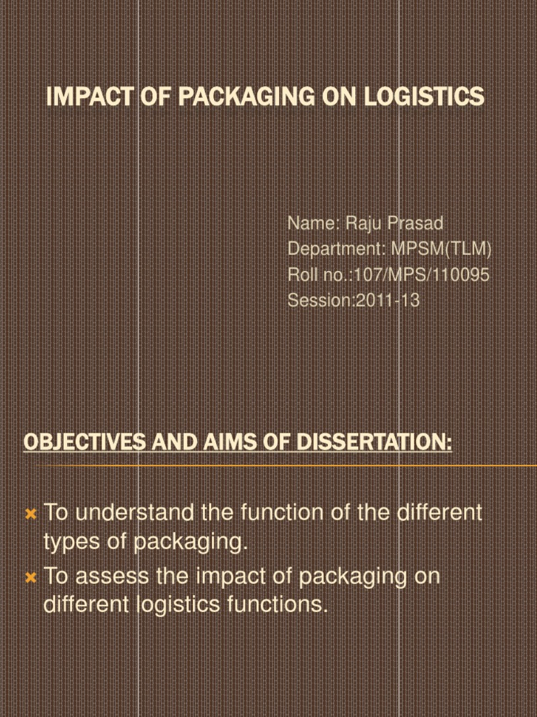 Impact of Packaging On Logistics PDF Packaging And Labeling Logistics