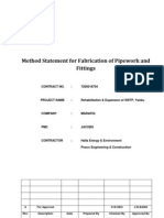 Method Statement for Fab of Pipework and Fittings