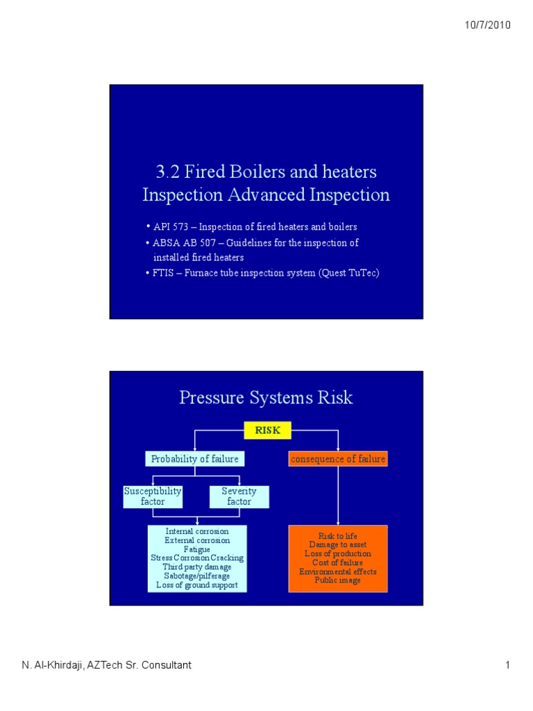 Fired Heaters and Boilers Inspection | PDF | Corrosion | Boiler