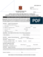 KMTC Application Form for Regular Category 201320141