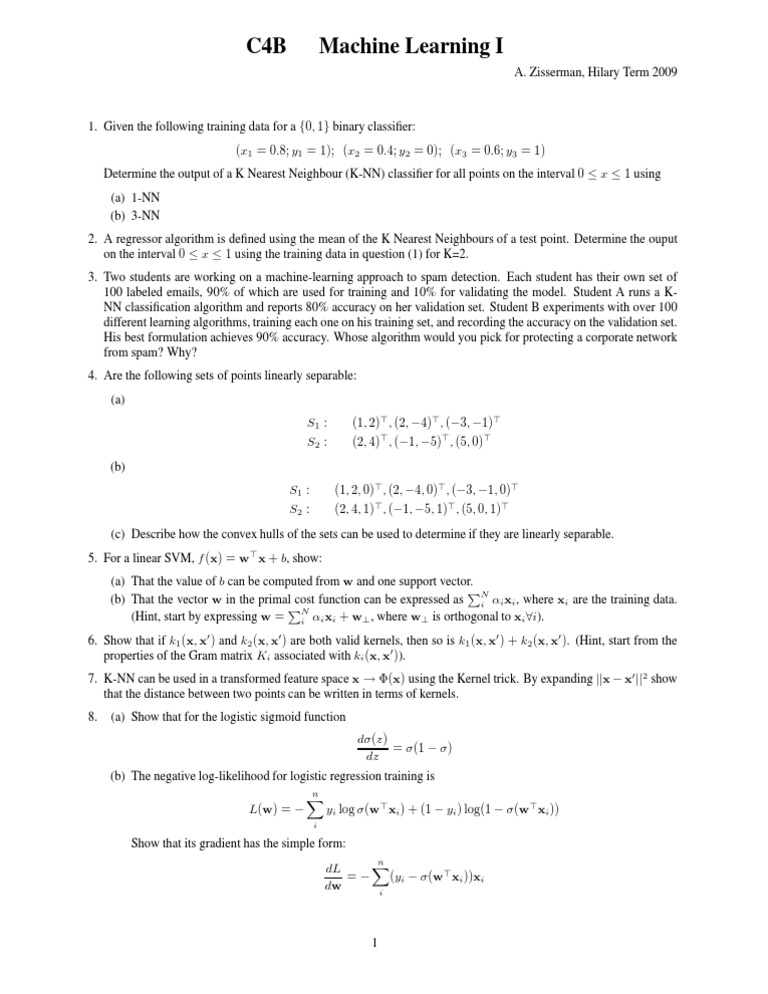 Machine Learning Concepts & Exercises | PDF | Teaching Methods & Materials