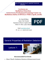 Lectures On Radiation Detection Delivered in Professional Training Course On Radiation Safety & RWM at PNRA (April, 2008)