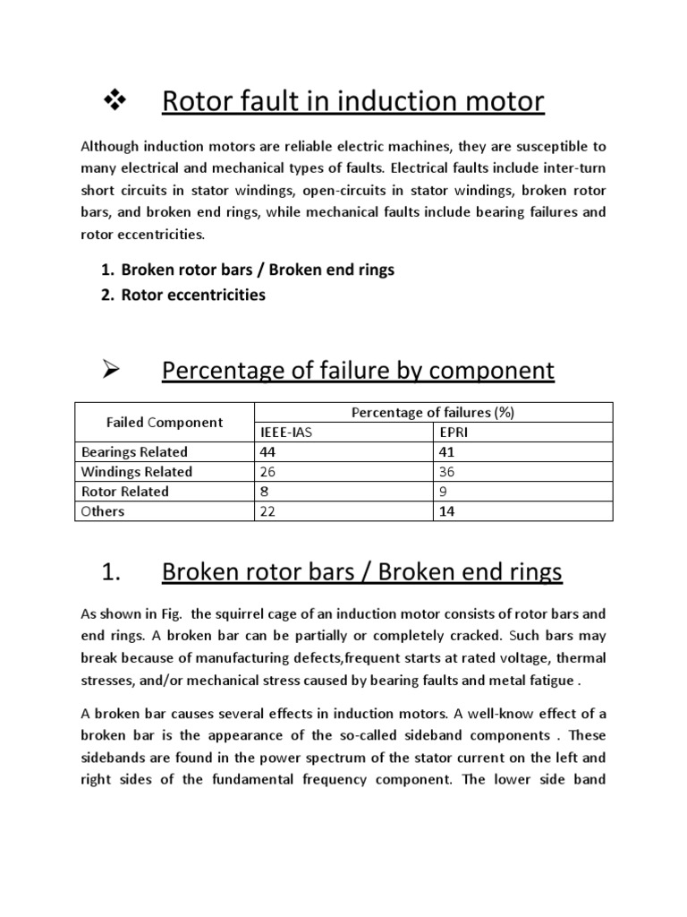 Rotor Fault in Induction Motor | PDF