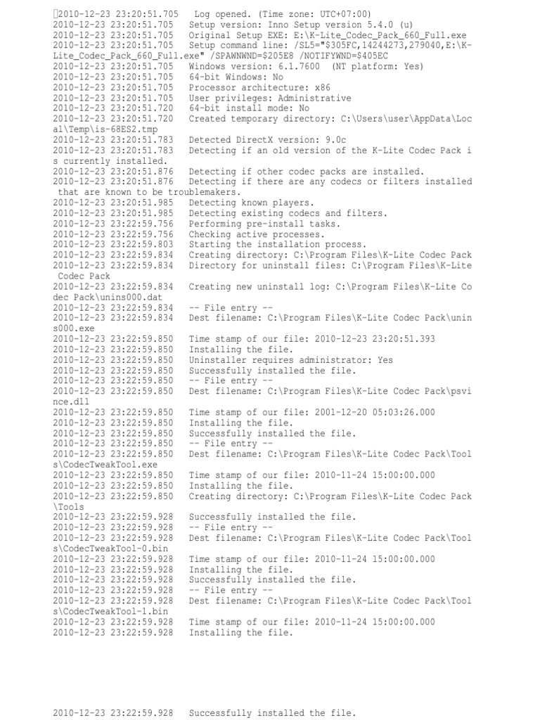 Setup Log 2010-12-23 #001 | PDF | Computer File | Icon (Computing)