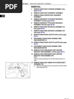 Removal: Seat Belt - Rear Seat Inner Belt Assembly