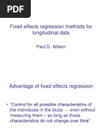 Fixed Effects Regression Methods For Longitudinal Data: Paul D. Allison