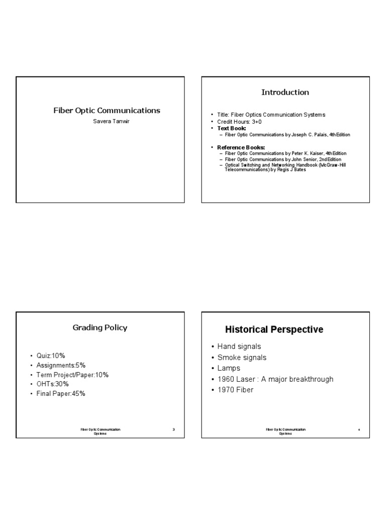 Fiber Optic Communication Systems Overview | PDF | Optical Fiber | Light