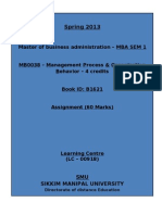 Spring 2013: Master of Business Administration - MBA SEM 1