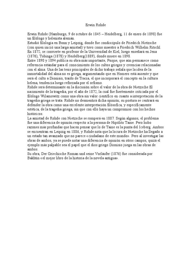 Erwin Rohde | PDF