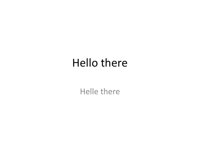 Hello There | PDF