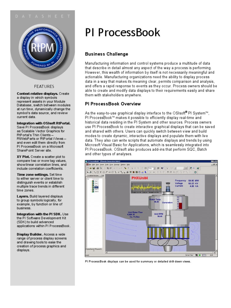 PI ProcessBook Datasheet Layout Visual Basic For Applications Software
