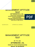 Management Aptitude Test: Afterscho Ol