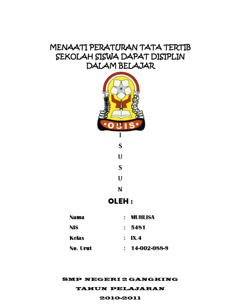Menaati Peraturan Tata Tertib Sekolah Siswa Daptt Disiplin  