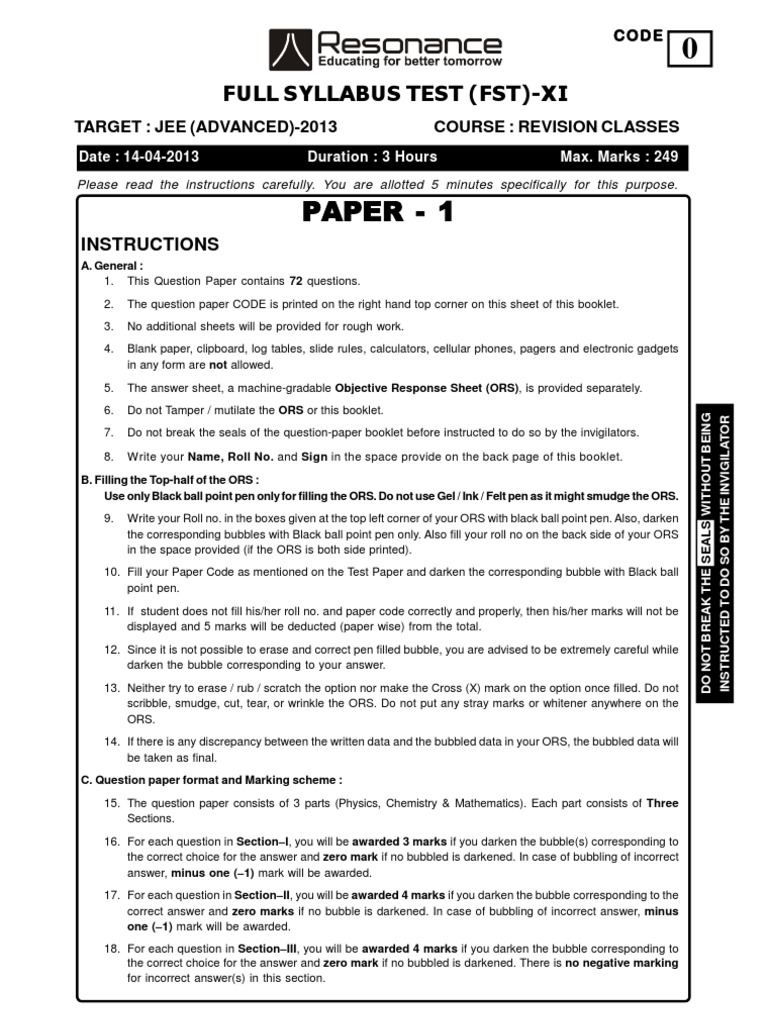 FST Paper 1 Code 0 Revision Class 14-04-2013 | PDF | Buckling | Mechanics