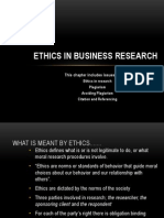Ethics in Business Research: This Chapter Includes Issues