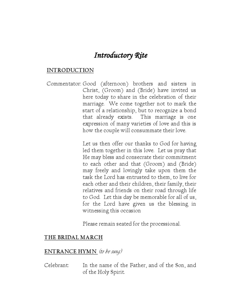 Wedding Rite | PDF | Eucharist | Mercy