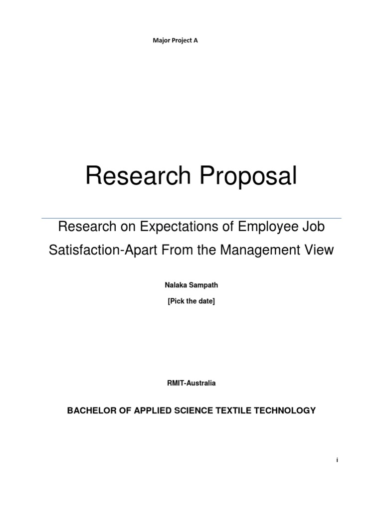 research proposal for job satisfaction