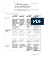 6 Things Research Paper Rubric