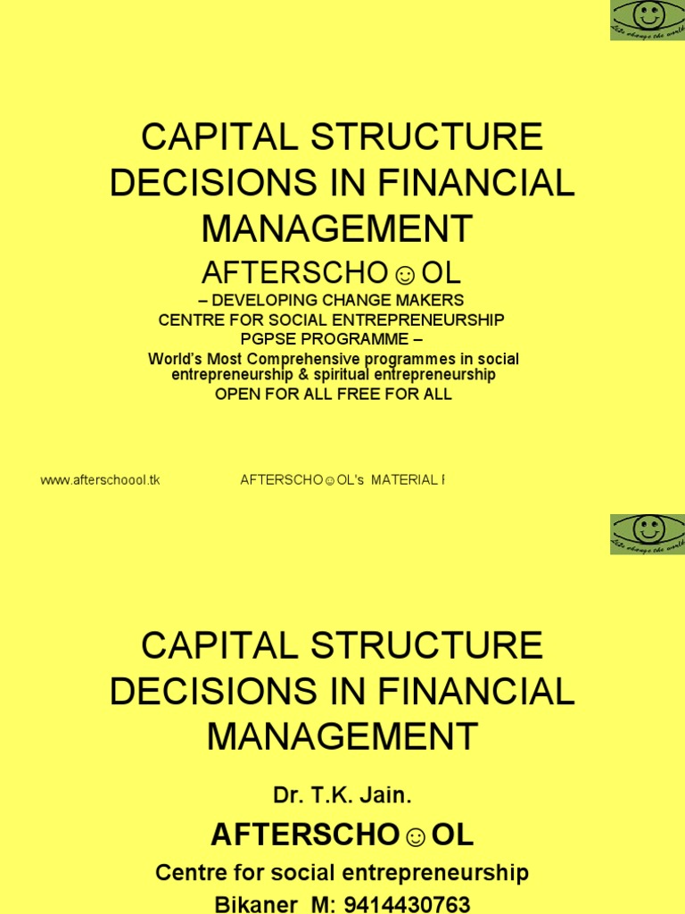 Capital Structure Decisions in Financial Management 5 November | PDF