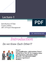 Lecture-1: Introduction of Class Course Outline ABC of Project Management