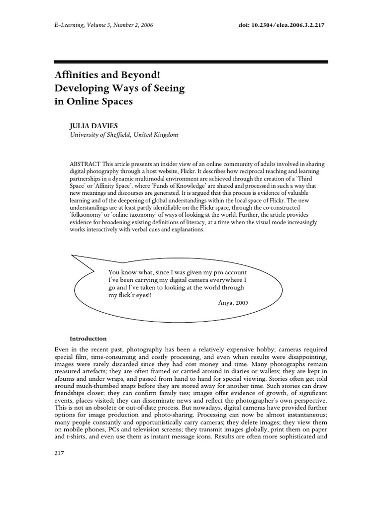 Affinities and Beyond | PDF | Space | Social Group