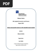 Value and growth stocks on the Swedish stock market
