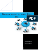 Configuracion de Listas de Acceso en Router Cisco 2811