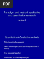 Paradigm and Method: Qualitative and Quantitative Research