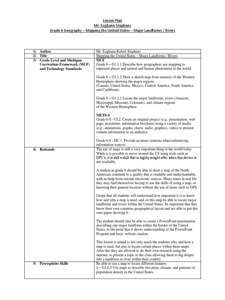 Lesson Plan - Final PDF | Geography | Map