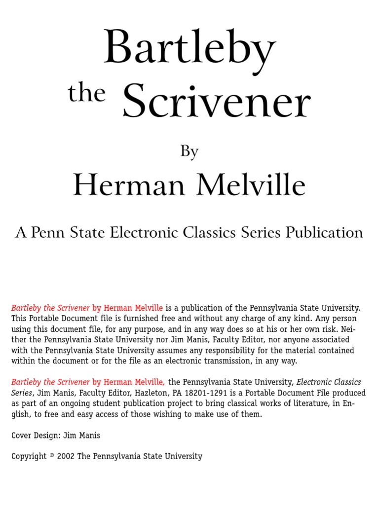 Bartleby-Scrivener Full Text | Bartleby, el escribiente | Herman Melville