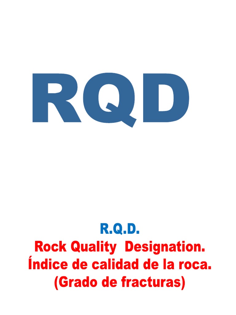 Clasificación RQD en Testigos Rocosos | PDF