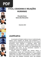ÉTICA, CIDADANIA E RELAÇÕES HUMANAS