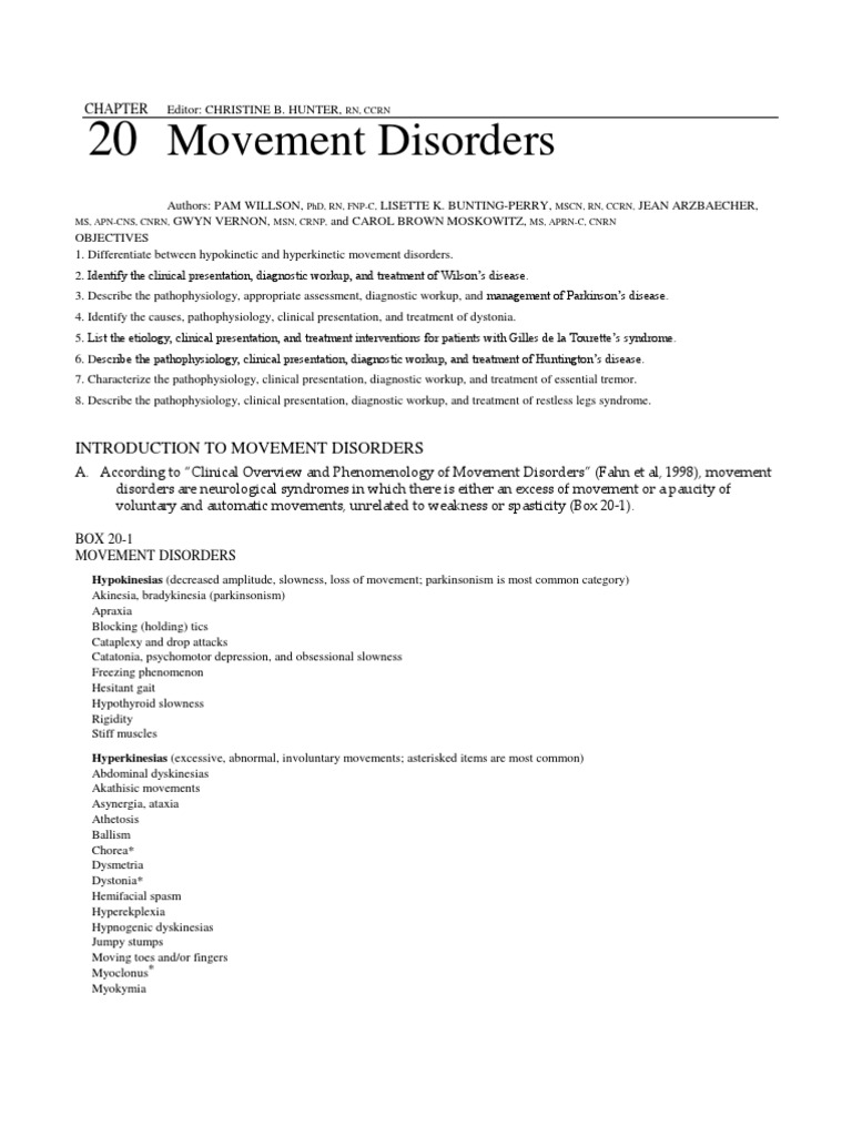 Movement Disorders | PDF | Parkinson's Disease | Dystonia