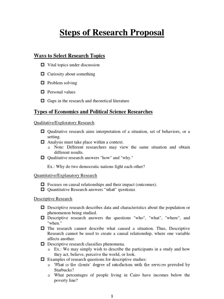Steps for Writing a Research Proposal | PDF | Hypothesis | Qualitative ...
