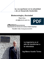 Presentación "Biotecnología y Sociedad" por Dr Raúl Alva