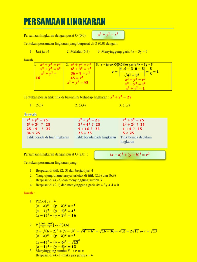 Persamaan Lingkaran Pdf