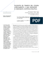 La filosofía en tiempos del cólera acercamiento a una diagnosisde respuesta estético-poLítica