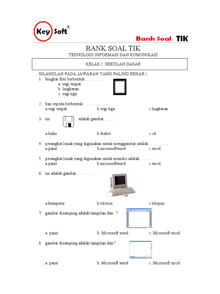 Soal Tik Kls 1 Sd