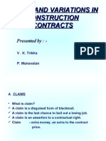 Claims and Variations in Construction Contracts