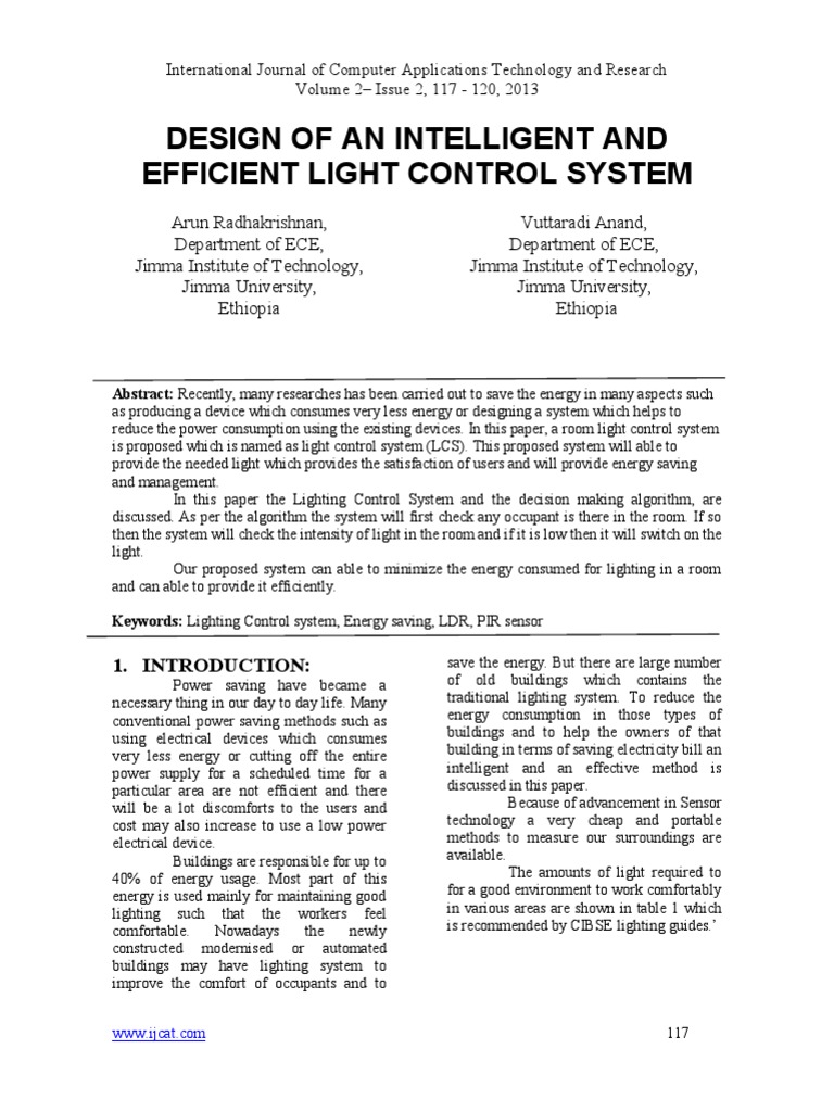 Design of An Intelligent and Efficient Light Control System | PDF ...