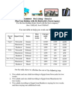 Summer Holiday Deals: Use Our Table To Help You Work Out The Cost