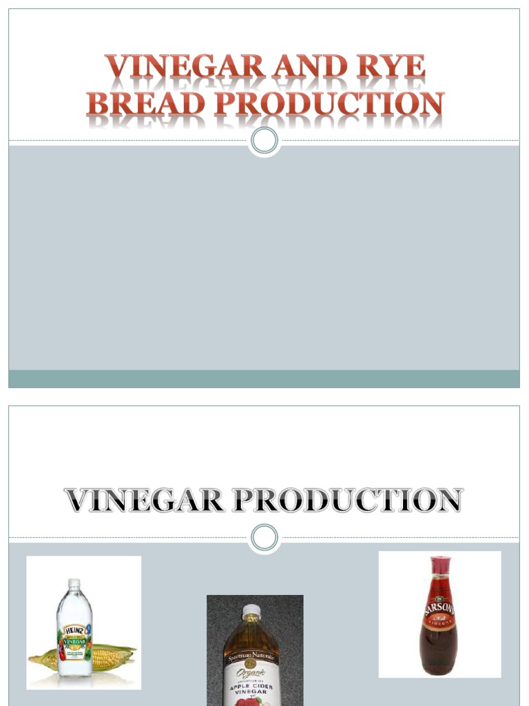 Vinegar and Rye Bread Production PDF Sourdough Breads