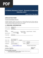 Romania - Scholarship Application Form 2013