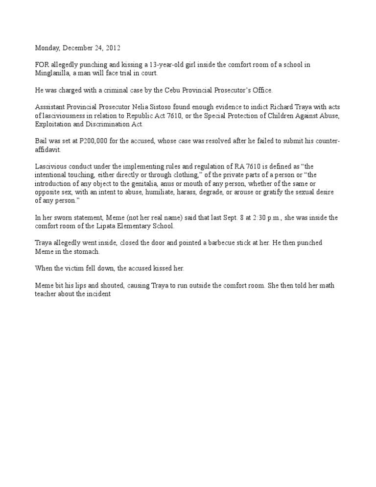 Acts Of Lasciviousness Jurisprudence