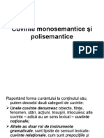 Cuvinte monosemantice si polisemantice (1)