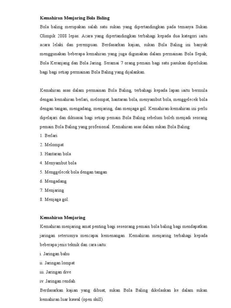 Kecergasan Bola Baling Pdf