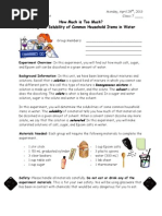 Solute and Solvent Activities for Students | PDF | Solution | Concentration
