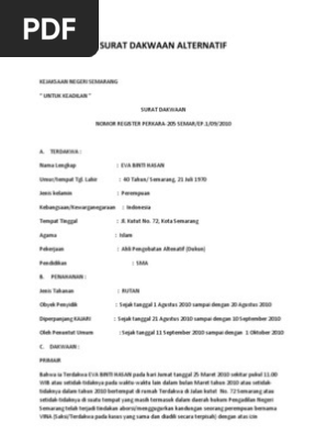 Surat Dakwaan Alternatif